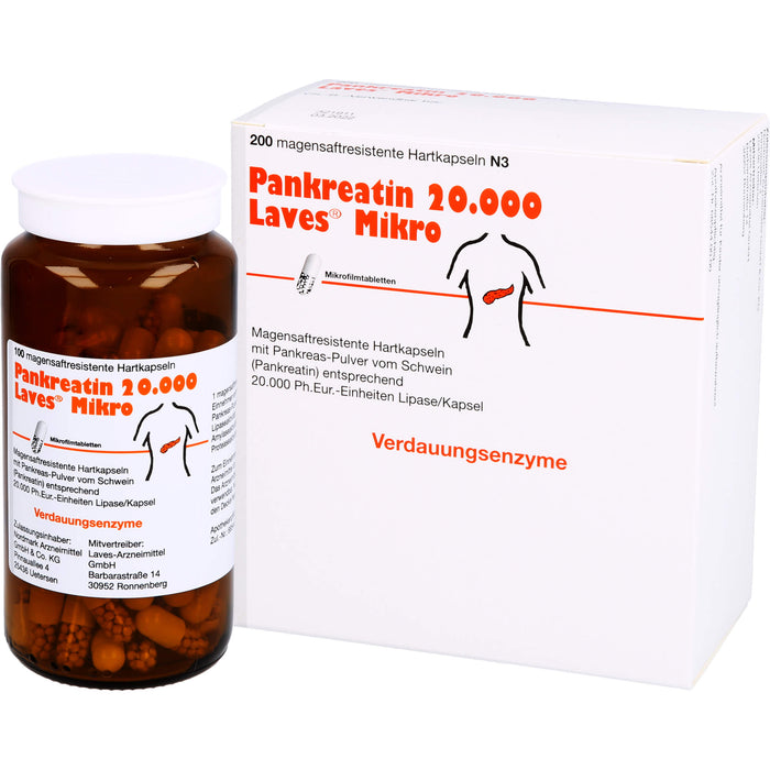 Pankreatin 20.000 Laves Mikro, Magensaftresistente Hartkapseln, 200 St KMR