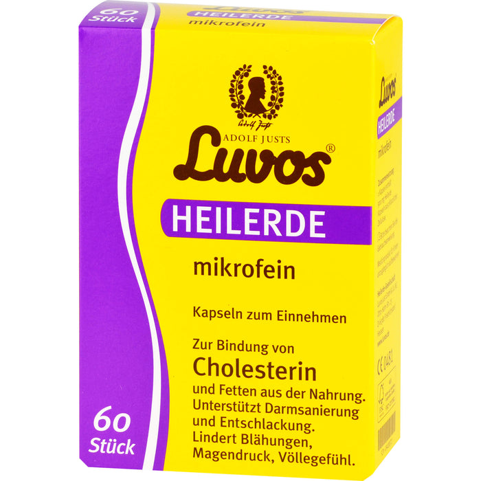 Luvos Heilerde mikrofein Kapseln zur Bindung von Cholesterin, 60 St. Kapseln