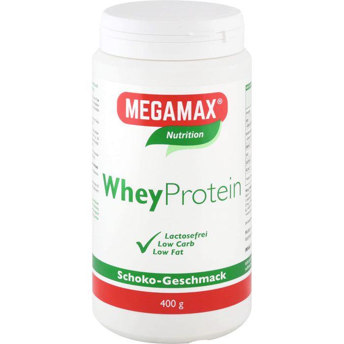 MEGAMAX Basic & Active Whey Protein Molkeneiweiß Pulver Schoko-Geschmack, 400 g Pulver