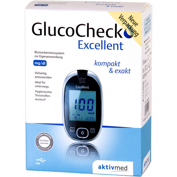 GlucoCheck Excellent Blutzuckermessgerät Set mg/dl, 1 St
