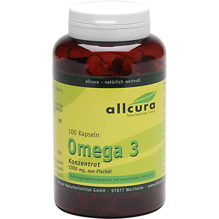 allcura Omega 3 Konzentrat 1000 mg aus Fischöl Kapseln, 100 St. Kapseln
