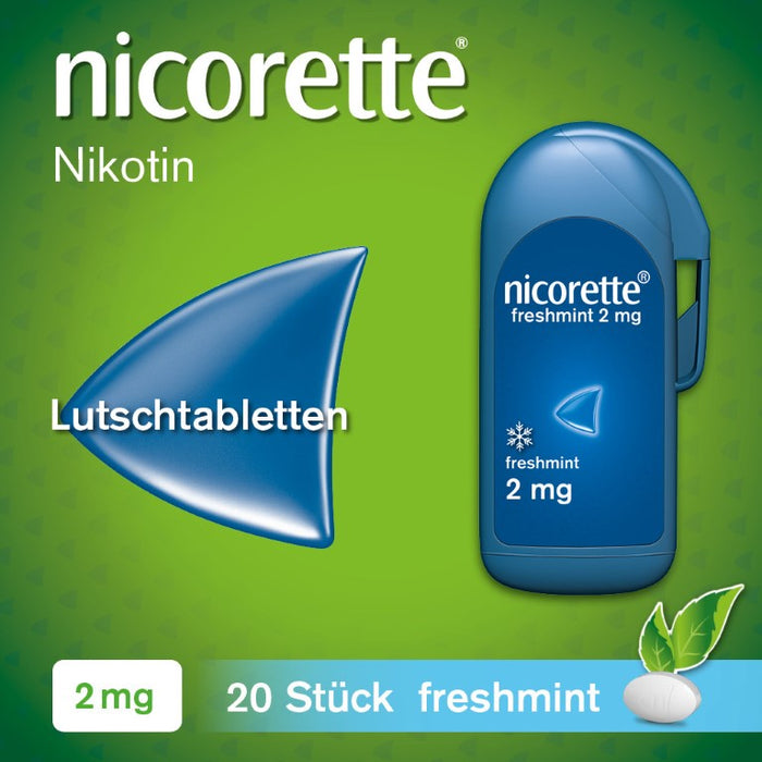 nicorette Freshmint 2 mg Lutschtabletten, 20 St. Tabletten