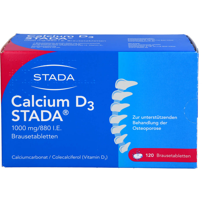 CALCIUM D3 STADA 1000 mg / 880 I.E. Brausetabletten, 120 St. Tabletten
