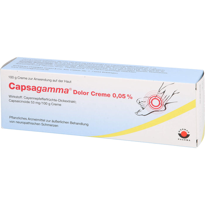 Capsagamma Dolor Creme zur äußerlichen Behandlung von neuropathischen Schmerzen, 100 g Creme