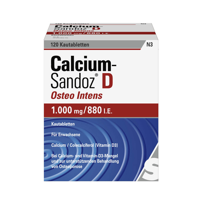 Calcium-Sandoz D Osteo Intens 1000 mg/880 I.E. Kautabletten, 120 St. Tabletten