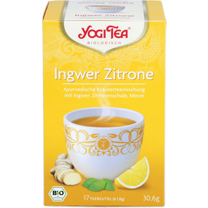 YOGI TEA Ingwer Zitrone ayurvedische Kräuterteemischung, 17 St. Filterbeutel