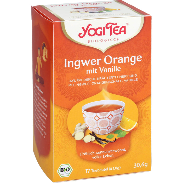 YOGI TEA Ingwer Orange mit Vanille ayurvedische Kräuterteemischung, 17 St. Filterbeutel