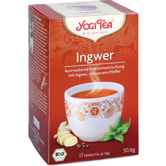 YOGI TEA Ingwer ayurvedische Kräuterteemischung, 17 St. Filterbeutel