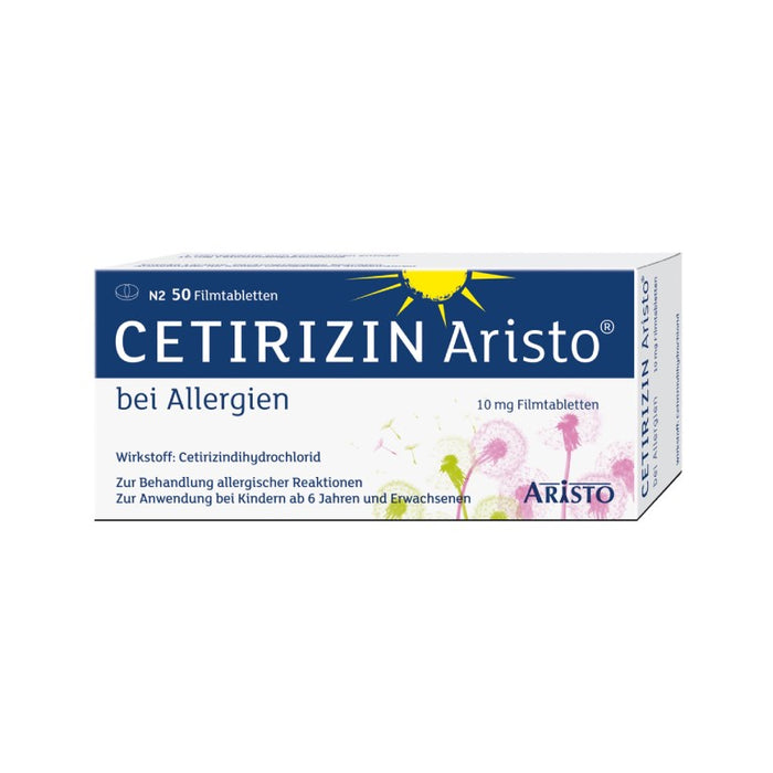 Cetirizin Aristo bei Allergien, 10 mg Filmtabletten, 50 St FTA