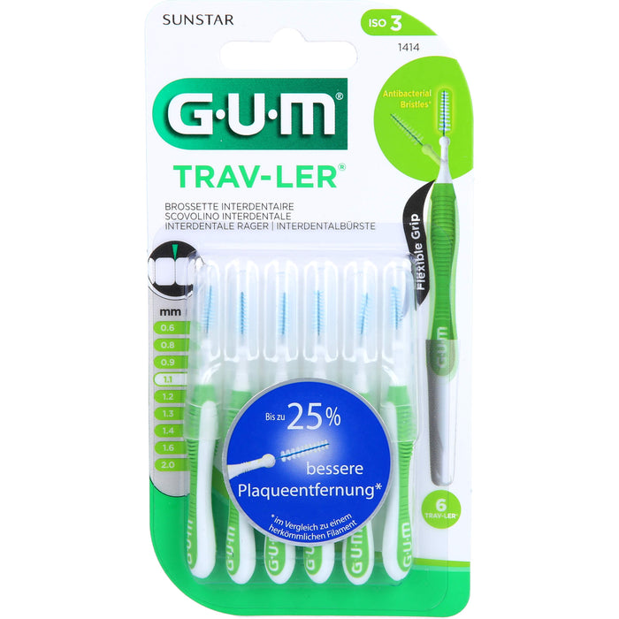 GUM TRAV-LER grün Tanne 1,1 mm Interdentalbürsten, 5 St. Interdentalbürsten