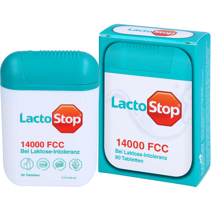 LactoStop 14000 FCC Spender bei Lactose-Intoleranz, 80 St. Tabletten