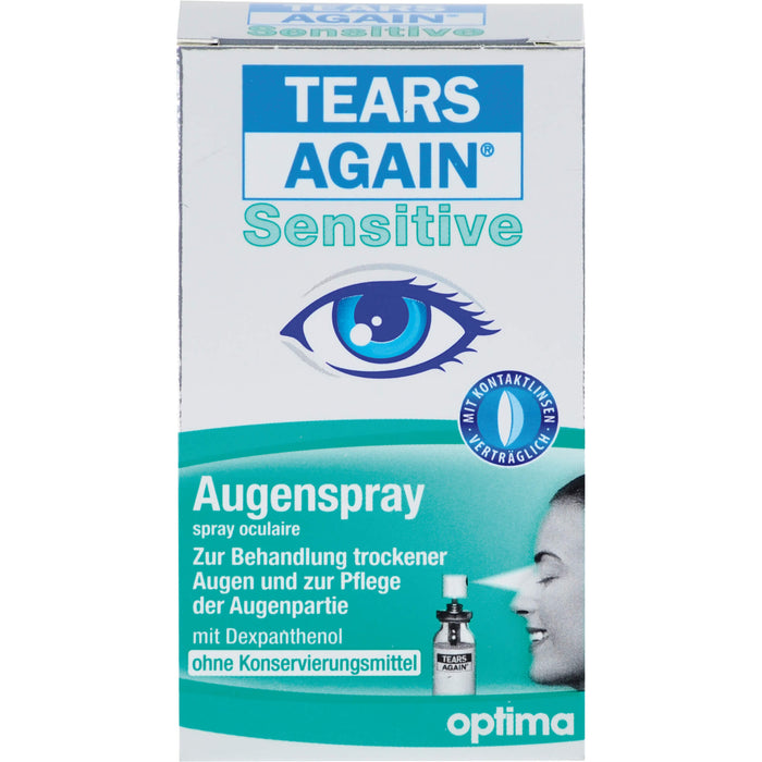 TEARS AGAIN Sensitive Augenspray, zur Behandlung trockener Augen, zur Pflege der Augenpartie, mit Dexpanthenol, 10 ml Lösung