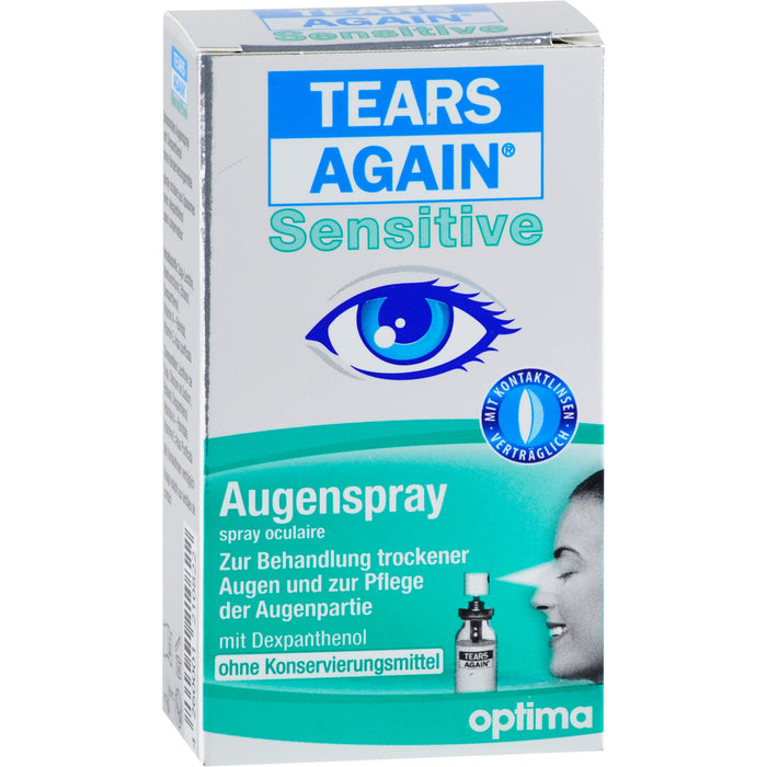 TEARS AGAIN Sensitive Augenspray, zur Behandlung trockener Augen, zur Pflege der Augenpartie, mit Dexpanthenol, 10 ml Lösung
