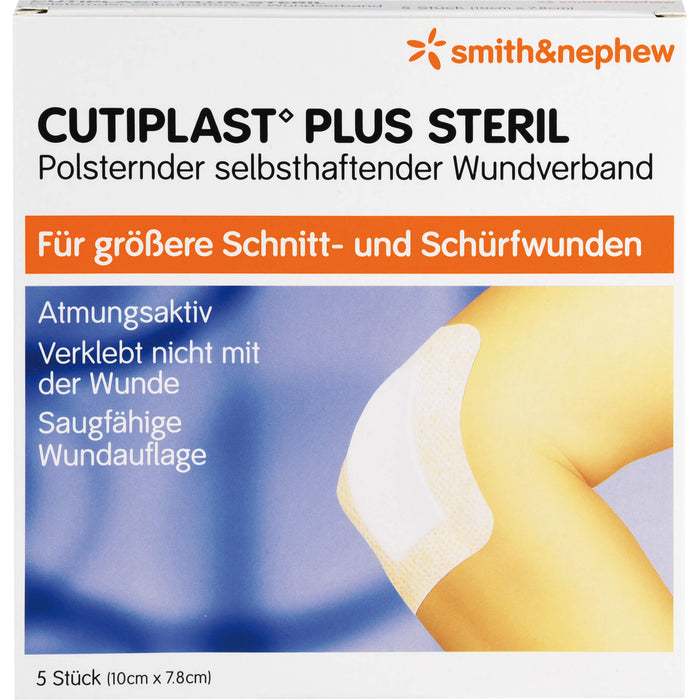 Cutiplast Plus steril Wundverband 10 cm x 7.8 cm, 5 St. Wundauflagen