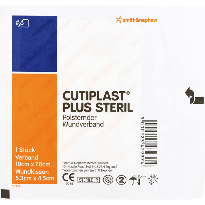 Cutiplast Plus steril Wundverband 10 cm x 7.8 cm, 5 St. Wundauflagen
