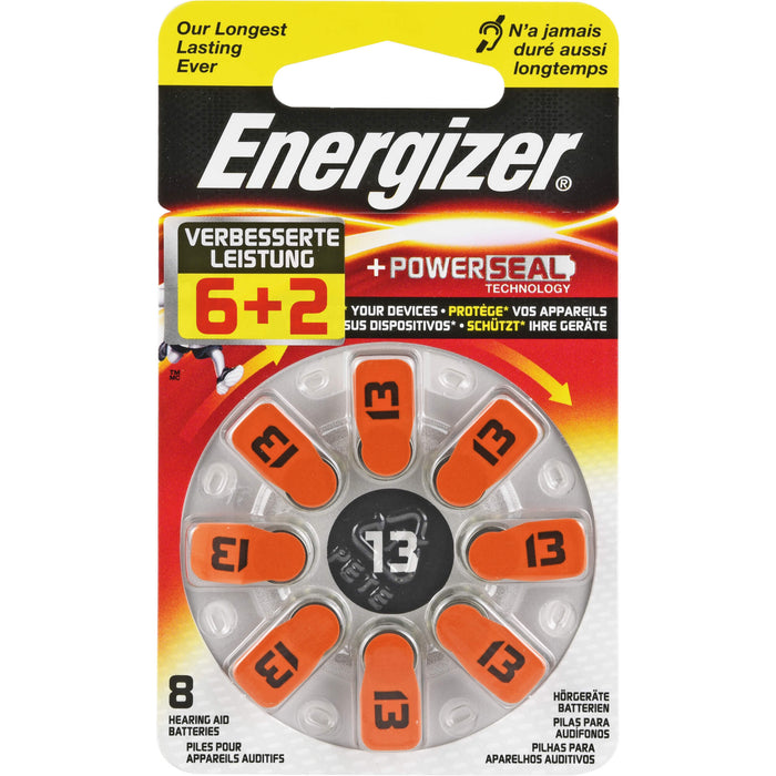 Energizer Hörgerätebatterie 13 (6+2), 8 St