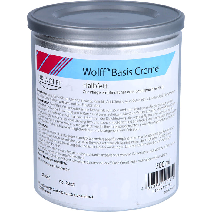 Wolff Basis Creme, 700 ml CRE