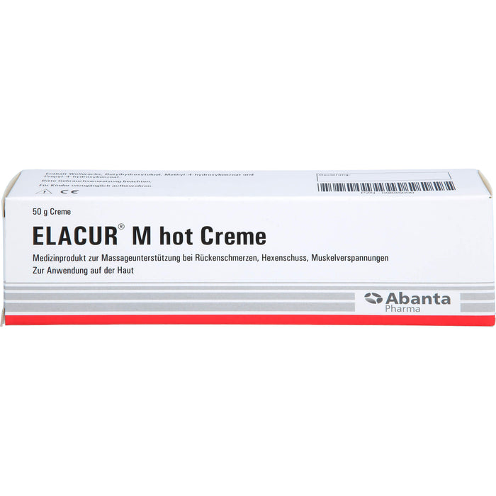 Elacur M Hot Creme bei Rückenschmerzen, Hexenschuss, Muskelverspannungen, 50 g Creme