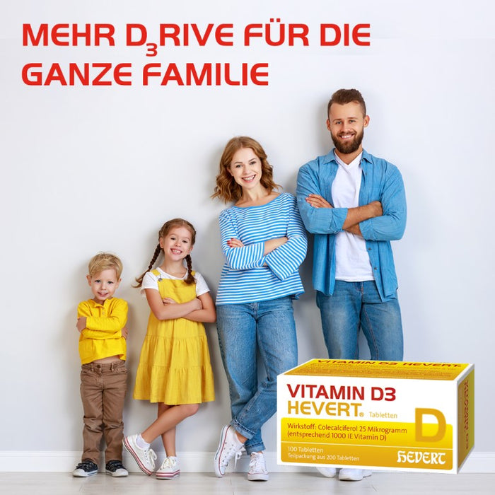 Vitamin D3 Hevert 1000 I.E. Tabletten, 200 St. Tabletten