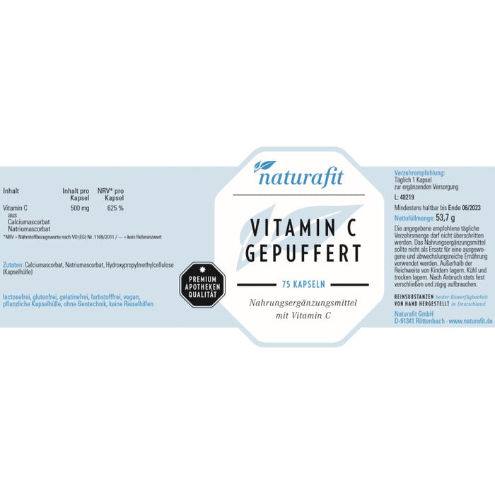 naturafit Vitamin C gepuffert Kapseln, 75 St. Kapseln