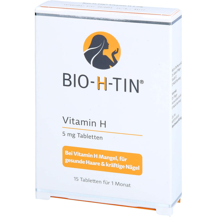BIO-H-TIN Vitamin H 5 mg Tabletten für gesunde Haare & kräftige Nägel, 15 St. Tabletten