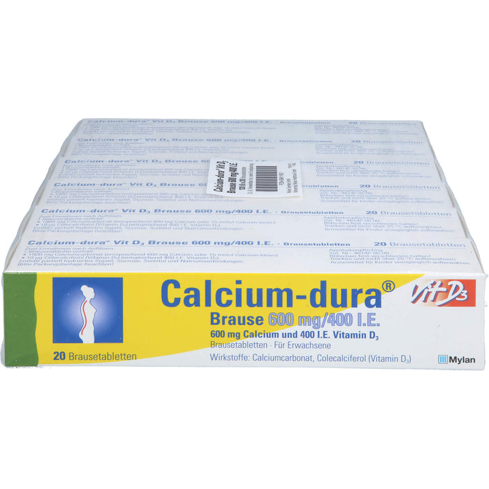 Calcium-dura Vit D3 Brause 600 mg/400 I.E., Brausetabletten, 120 St BTA