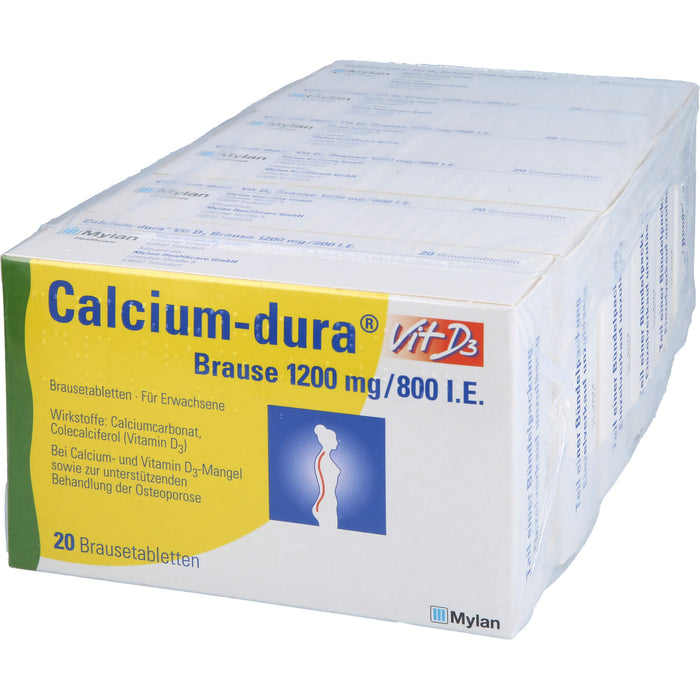 Calcium-dura Vit D3 Brause 1200mg/800 I.E., Brausetabletten, 120 St BTA