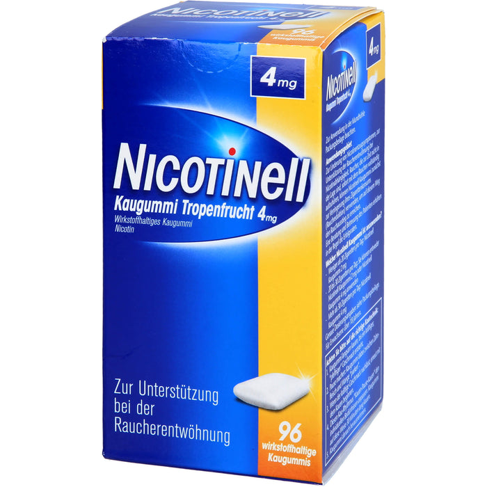 Nicotinell Tropenfrucht Kaugummi 4 mg zur Raucherentwöhnung, 96 St. Kaugummi