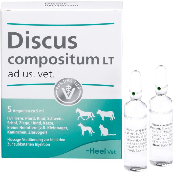 Heel Discus compositum LT ad us. vet., 5 St. Ampullen