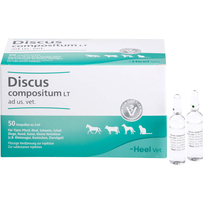 Dicus compositum LT ad us.vet. Lösung für Pferd, Rind, Schwein, Schaf, Ziege, Hund, Katze und kleine Heimtiere, 50 St. Ampullen