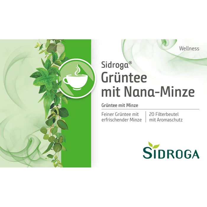 Sidroga Wellness-Tee Grüntee mit Nana-Minze, 20 St. Filterbeutel