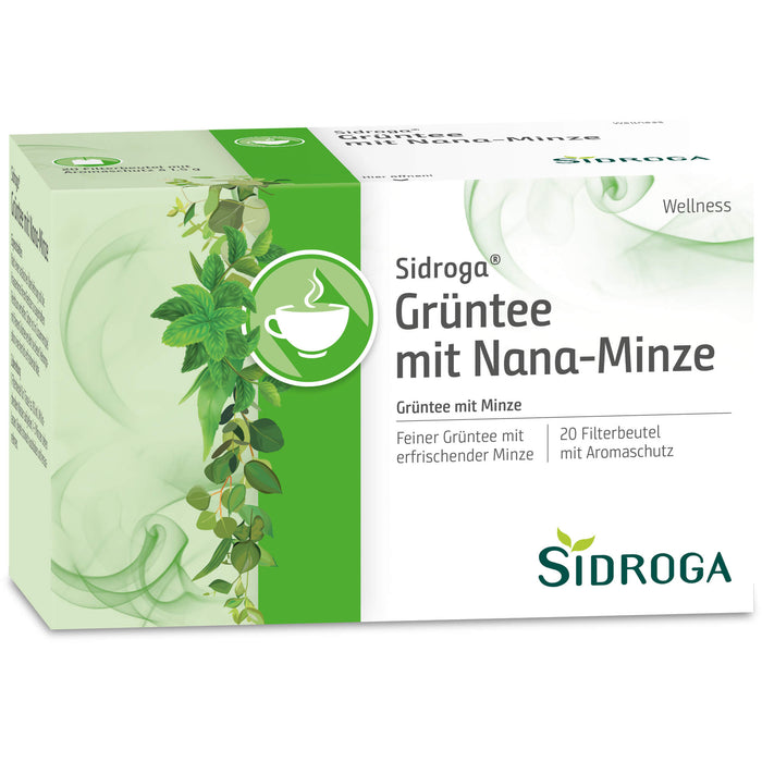 Sidroga Wellness-Tee Grüntee mit Nana-Minze, 20 St. Filterbeutel