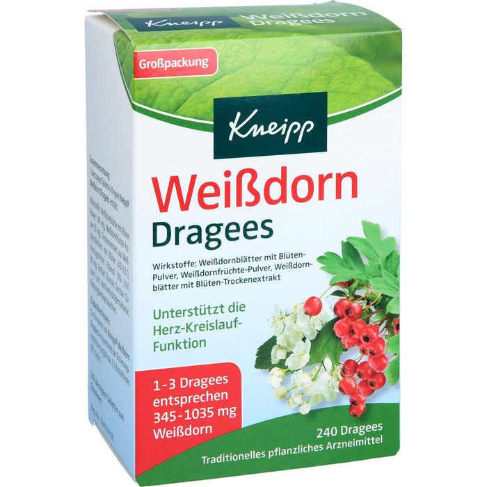 Kneipp Weißdorn Dragees unterstützt die Herz-Kreislauf-Funktion, 240 St. Tabletten
