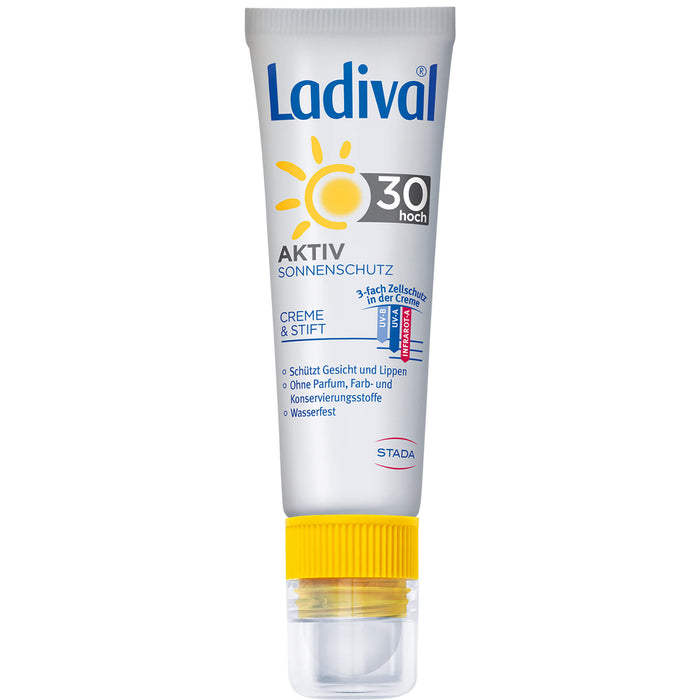 Ladival Aktiv Gesicht und Lippen LSF 30 Creme und Stift, 1 St. Kombipackung