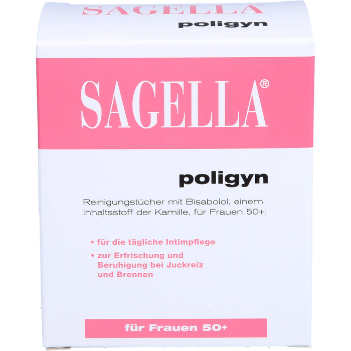 SAGELLA poligyn Intim-Reinigungstücher für Frauen 50+ für die tägliche Intimpflege bei Juckreiz und Brennen, 10 St. Tücher