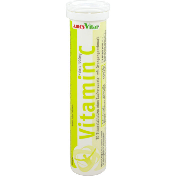 AmosVital Vitamin C forte 1000 mg Brausetabletten, 20 St. Tabletten