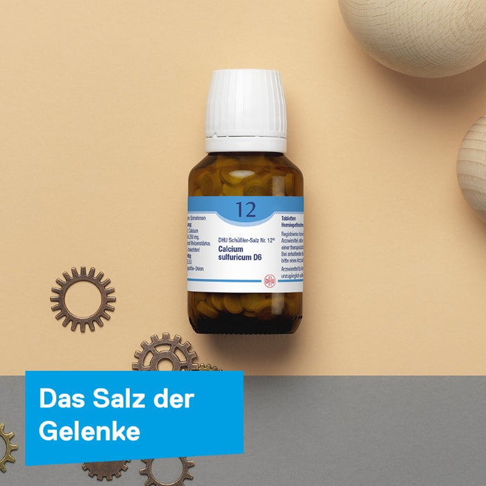 DHU Schüßler-Salz Nr. 12 Calcium sulfuricum D6, Das Mineralsalz der Gelenke – das Original – umweltfreundlich im Arzneiglas, 200 St. Tabletten