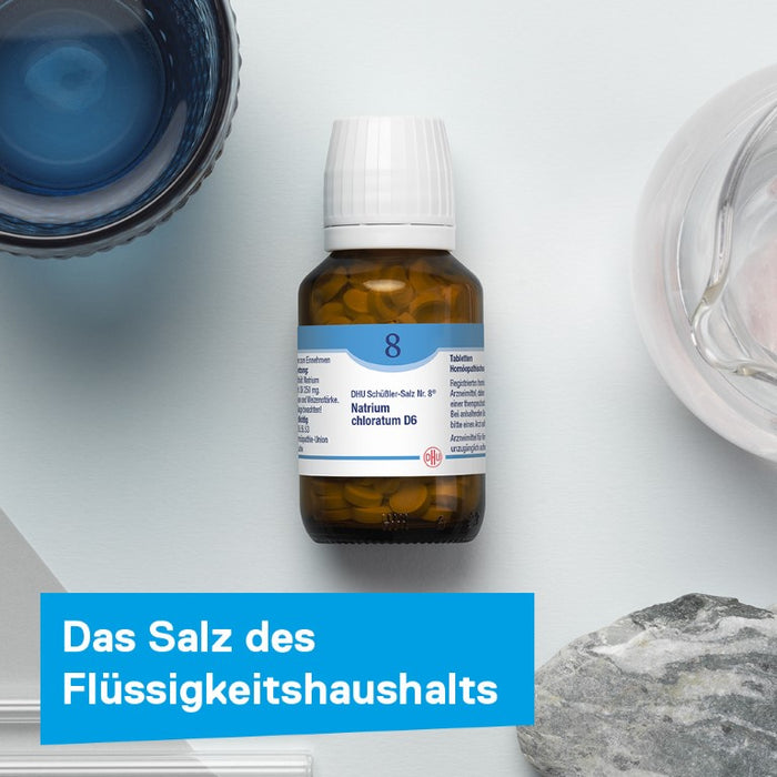DHU Schüßler-Salz Nr. 8 Natrium chloratum D6 – Das Mineralsalz des Flüssigkeitshaushalts – das Original – umweltfreundlich im Arzneiglas, 200 St. Tabletten