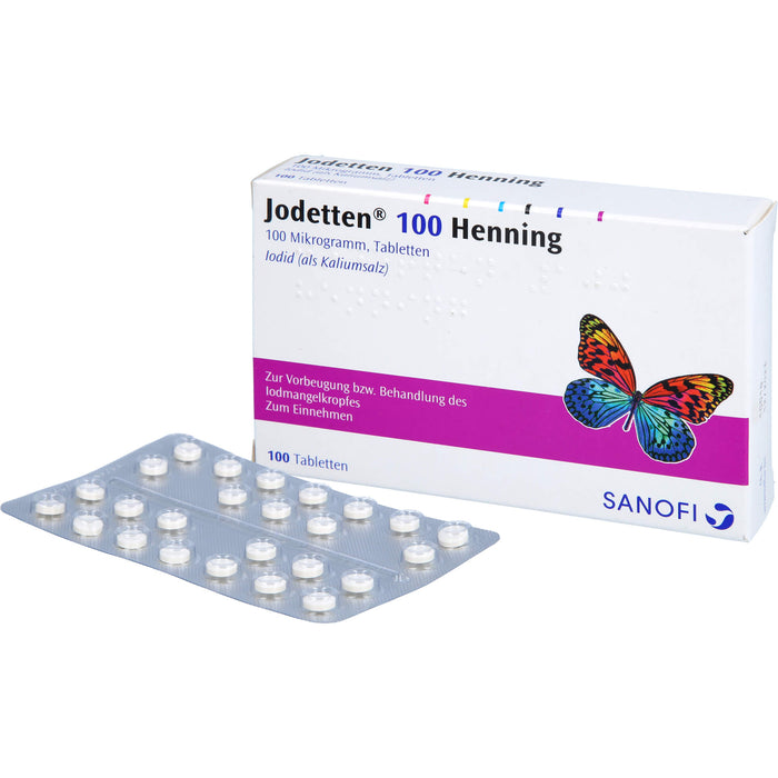 Jodetten 100 Henning Tabletten zur Vorbeugung und Behandlung des Jodmangelkropfes, 100 St. Tabletten