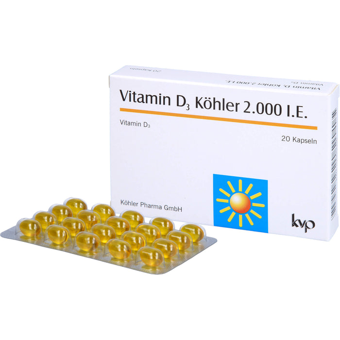 Vitamin D3 Köhler 2000 IE, Kapseln, 20 St KAP