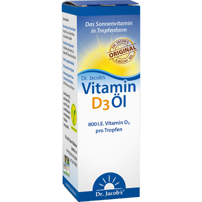 Dr. Jacob's Vitamin D3 Öl 800 I.E. pro Tropfen, 20 ml Lösung