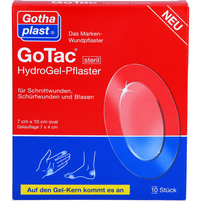 GoTac HydroGel-Pflaster 7 x 10 cm steril, 10 St. Pflaster