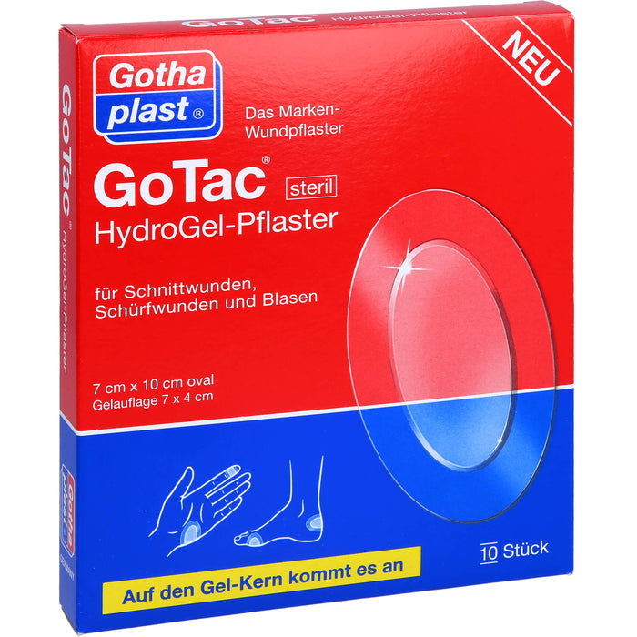 GoTac HydroGel-Pflaster 7 x 10 cm steril, 10 St. Pflaster