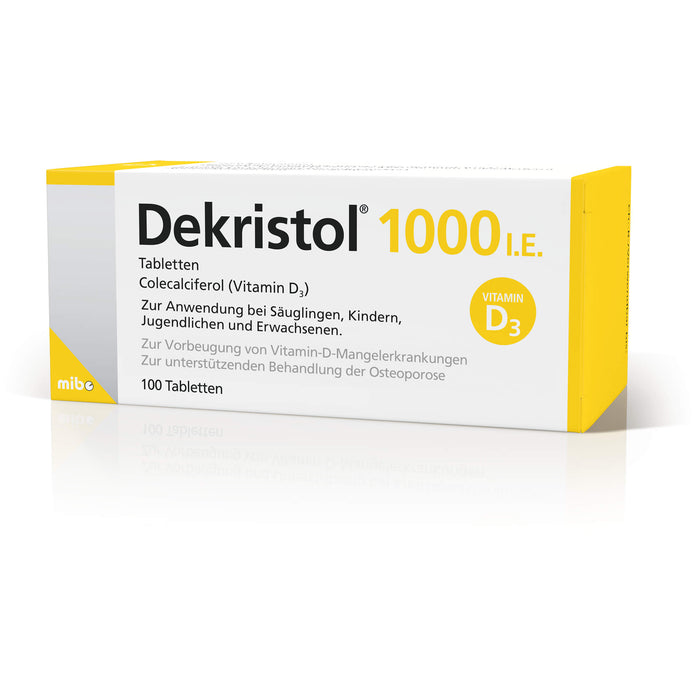 Dekristol 1000 I.E. Tabletten bei Vitamin-D-Mangelerkrankungen und zur unterstützenden Behandlung der Osteoporose, 100 St. Tabletten