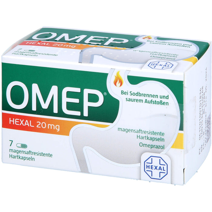 Omep HEXAL 20 mg Hartkapseln bei Sodbrennen, 7 St. Kapseln