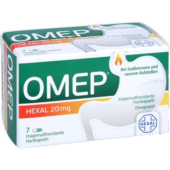 Omep HEXAL 20 mg Hartkapseln bei Sodbrennen, 7 St. Kapseln
