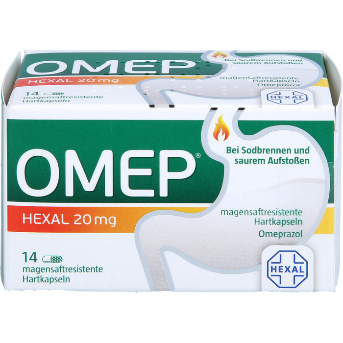 Omep HEXAL 20 mg Hartkapseln bei Sodbrennen, 14 St. Kapseln