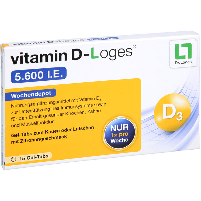 vitamin D-Loges 5.600 I.E. Gel-Tabs, 15 St. Tabletten