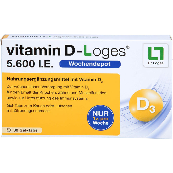 vitamin D-Loges 5.600 I.E. Gel-Tabs, 30 St. Tabletten