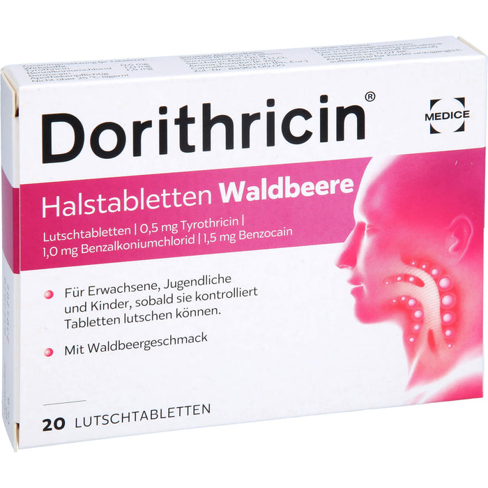 Dorithricin Halstabletten Waldbeere, 20 St. Tabletten